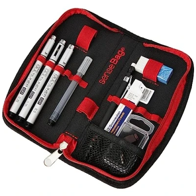 Imagen de COPIC Multiliner SP Set «College A», juego de 20 piezas en senseBag, incl. 3 rotuladores punta fina, cartucho repuesto, compás, portaminas minas y goma borrar
