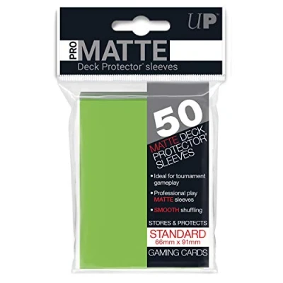Imagen de 50 Ultra Pro Matte Lime Green Deck Protector Sleeves Light Mat Non Glare Magic