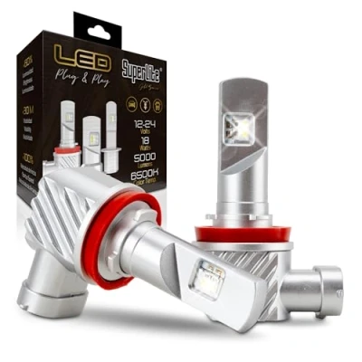 Imagen de Superlite Kit de Lámparas Conversión Halógena to LED H11 Plug &amp; Play Gold Series 6500K / 5000 Lumens 12 24V 18W Para Coche, Moto y Camión