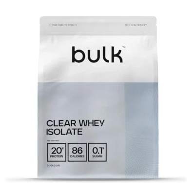 Imagen de Bulk Clear Whey Isolate Peach Iced Tea 500g 20g de proteína rápida absorción Bajo en azúcar Batido proteico ligero y afrutado