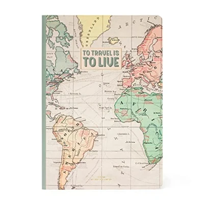 Imagen de Legami Cuaderno de rayas, mediano, hoja A5, 14,2 x 21 cm, tema viaje, papel certificado FSC® (FSC C154586), blanco 100 g/m², a prueba transparencia