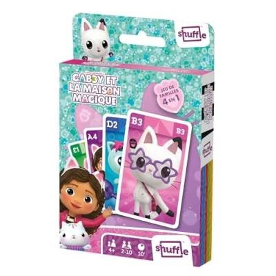Imagen de Shuffle Gabby y la Casa Mágica 4 Juegos en 1 7 familias, Pares, acción batallas Juego de Cartas para niños familias a Partir años