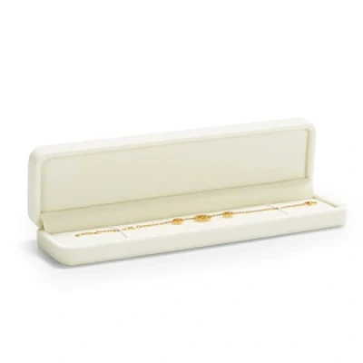 Imagen de Oirlv Caja Larga de Terciopelo Blanco para Collares Almacenaje Regalo Cumpleaños San Valentín Aniversario,Expositor Profesional Joyas Mostrador Centro Comercial