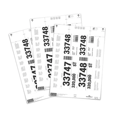 Imagen de Durable 101002 etiquetas insertables 140/90 x 65 mm para los bolsillos de las etiquetas, 80 en hojas A4, blancas