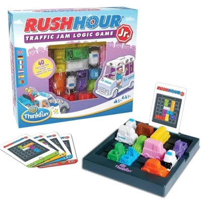 Imagen de Think Fun Rush Hour Junior, Juegos de Mesa, Juguetes Niños 5 Años, Rompecabezas Niños, Años o más, Infantiles, Regalos para Juego Lógica, 40 Desafios