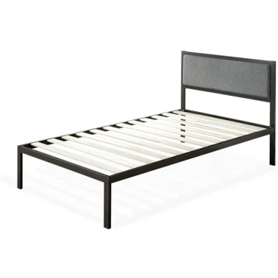 Imagen de Zinus Marco de Cama Metal con Plataforma 35,6 cm Korey Diadema Acolchada, Negro, 90 x 200