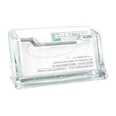 Imagen de Alevar, Porta tarjetas de visita acrílico transparente para escritorio, ligero