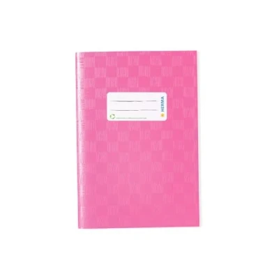 Imagen de HERMA 7431 Sobre DIN A5 rafia con etiqueta y estructura de rafia, fabricado en lámina polipropileno resistente lavable, protector para cuadernos, color rosa