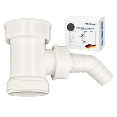 Imagen de tecuro pieza intermedia de conexión nivelación altura para sifón fregadero, tapones olores 1 1/2 pulgadas plástico blanco 58730