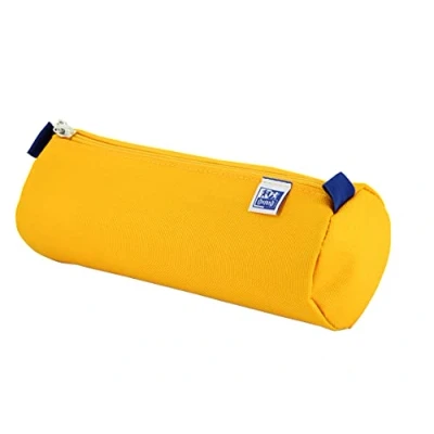 Imagen de Oxford, Estuche Escolar Redondo Grande con Goma Elástica, 22 cm, Color Amarillo