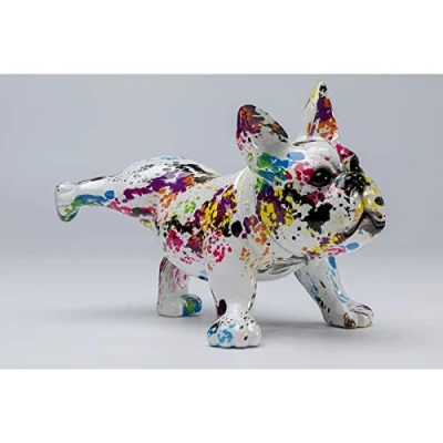 Imagen de Kare Figura Decorativa de diseño Splash Bulldog, Multicolor, Perro, poliresina, única, parcialmente Hecha a Mano, 32 x 18 21 cm (Alto Ancho Profundidad)