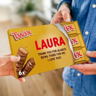 Imagen de Caja de Regalo personalizada Twix Mars con nombre para un verdadero amante del chocolate que no puede tener suficiente Twix. (Twix)