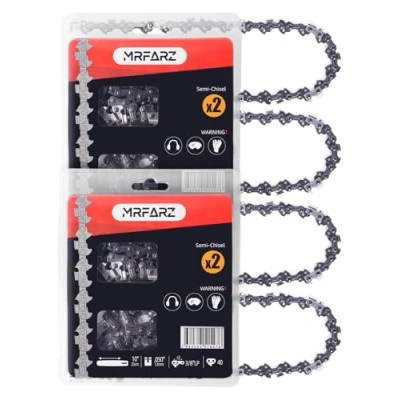 Imagen de MRFARZ cadenas de motosierra 10 pulgadas, 40 eslabones transmisión 3/8 paso LP 0.50 calibre 50 sierra repuesto semicincel retroceso bajo