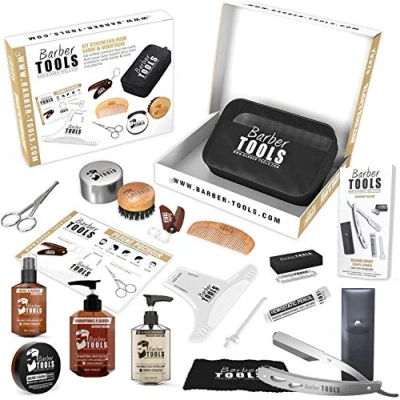 Imagen de ✮ BARBER TOOLS Kit/Set/Estuche de arreglo y cuidado la barba afeitarse Cosmético Made in French