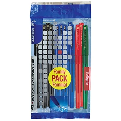 Imagen de Pilot Supergrip G Capuchon Bolígrafo (12 unidades, punta media), color negro, azul, rojo y verde