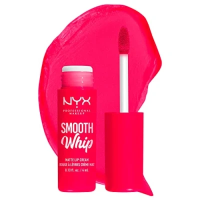 Imagen de NYX Professional Makeup Smooth Whip Matte Lip Cream, Labial Líquido Cremoso, con Manteca de Karité y Cacao, Acabado Mate, Tono: Pillow Fight