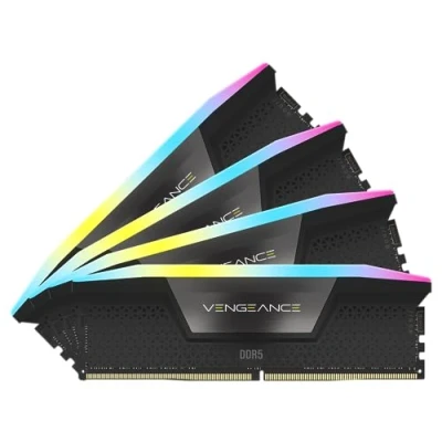 Imagen de CORSAIR Vengeance RGB DDR5 RAM 128GB (4x32GB) 5600MHz CL40 Intel XMP iCUE Memoria de Ordenador Compatible Negro (CMH128GX5M4B5600C40)