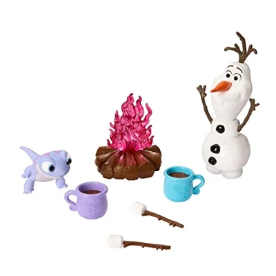 Imagen de Mattel Disney Frozen Amigos de acampada Muñecos Olaf y Bruni con accesorios, juguete +3 años (HLW62)