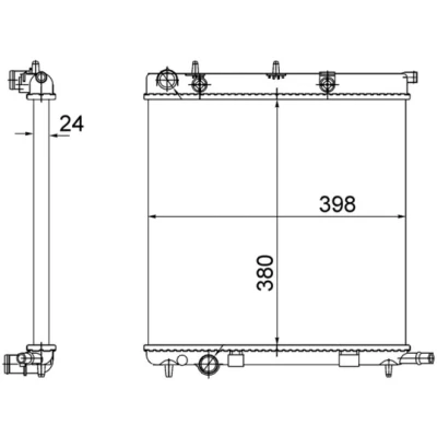 Imagen de MAHLE ORIGINAL CR 556 002S Radiador, refrigeración del motor para vehículos con/sin climatización 380 398 24 Aletas unidas mecánicamente