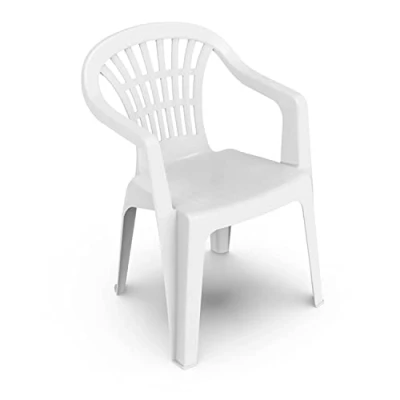 Imagen de PRO GARDEN Silla Respaldo Bajo Resina Monobloc, Color Blanco, Modelo Lyra, Multicolor, único