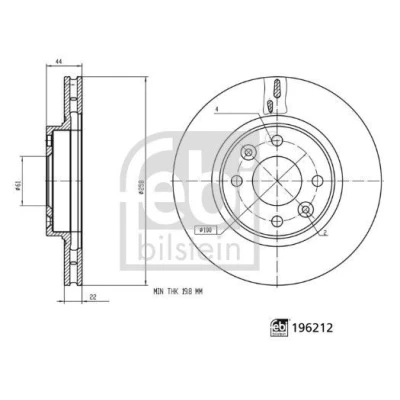Imagen de Disco de freno FEBI BILSTEIN 196212