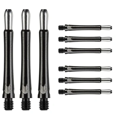 Imagen de Target Darts Grip Style Aluminium Shaft Pack of 9 Negro, Intermedio (40.8mm) Accesorios Dardos Profesionales, Multipack de Flechas 2BA con Anillas, Flechas, Cañas