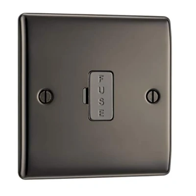 Imagen de BG Electrical NBN54 01 Unidad de conexión fusionada sin interruptor, níquel negro, 13 amperios