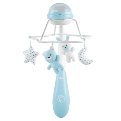 Imagen de Chicco mobile musical arc en ciel First Dreams, évolutif 3en1 pour nouveau né avec mélodies apaisantes et projection d&#039;arc ciel, 4 pendentifs doux, compatible les berceaux Next2Me, 0 mois+, bleu