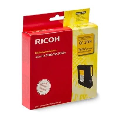 Imagen de Aficio GX3000 Ricoh GC 21YH (405539) cartucho gel amarillo XL