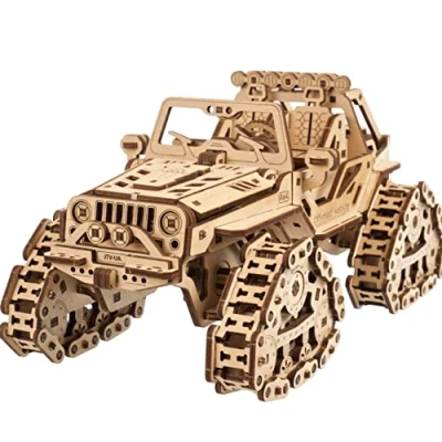 Imagen de UGEARS Vehículo Oruga Todo Terreno Maqueta coche Para montar Puzzle 3D Madera Adultos Maquetas Construir Coches Ideal Aficionados a Vehículos Todoterreno y Amantes de los