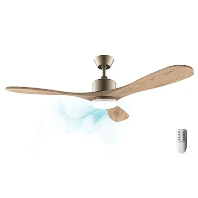 Imagen de Cecotec Ventilador de Techo con Mando a Distancia, Temporizador y Luz LED EnergySilence Aero 5290 Golden Pro. 35 W, Motor DC, 52&quot;, 3 Aspas, 5 Velocidades, Función Invierno, Dorado