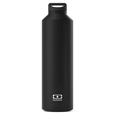 Imagen de MONBENTO Botella Termica MB Steel Onyx 500ml Agua Acero Inoxidable con Infusor Mantiene las Bebidas Calientes/Frías hasta 12 Horas Sin BPA Segura y Duradera Ideal Té, Café Negro