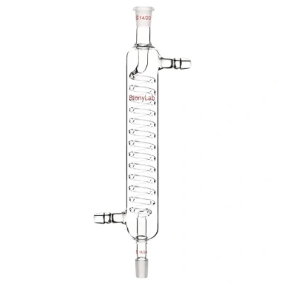 Imagen de stonylab Condensador Graham de Vidrio Borosilicato con Junta 14/20, Longitud Chaqueta 200 mm, Laboratorio