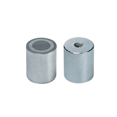 Imagen de 5 x Base magnética de neodimio con rosca interna Ø 10 mm M4 7 tiene 2,4 kg piezas Imanes potentes cilíndricos Tierras Raras