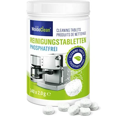 Imagen de WoldoClean Pastillas de limpieza sin fosfatos para cafeteras automáticas, cafeteras, Jura, Delonghi, Bosch, Siemens Seaco 140x