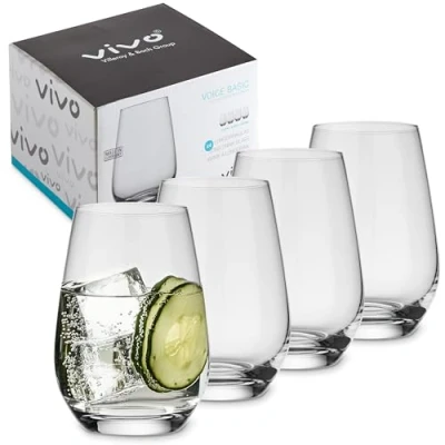Imagen de vivo by Villeroy &amp; Boch Group vasos largos Voice Basic Set clásico de largos, 4 piezas, cristal, transparente, apto para lavavajillas, 397 ml