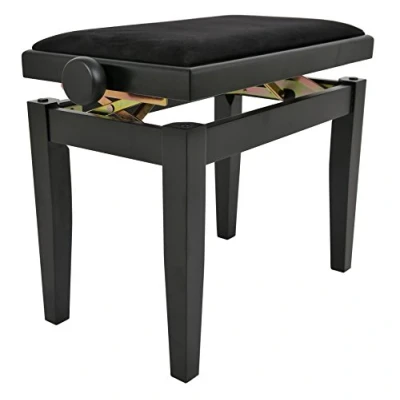Imagen de Navarrez Banqueta de Piano con Ajuste Altura, Color Negro Mate, 1 Unidad