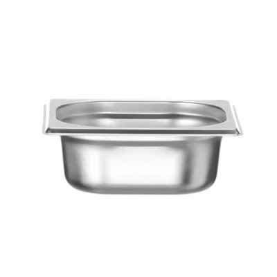 Imagen de HENDI Recipiente GN 1/6,contenedor GN,bordes redondeados,resistente a Temperaturas de 40 300C,apto para hornos,congeladores,calientaplatos,baño María,1L,176x162x(H) 65mm,acero inoxidable