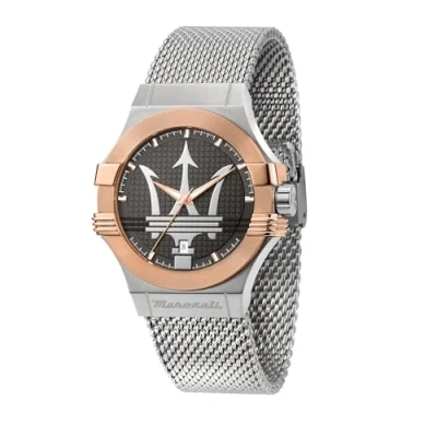 Imagen de Maserati Reloj para Hombre, Colección Potenza, en Acero Inoxidable, PVD Oro Rosa, con Correa de Inoxidable R8853108007