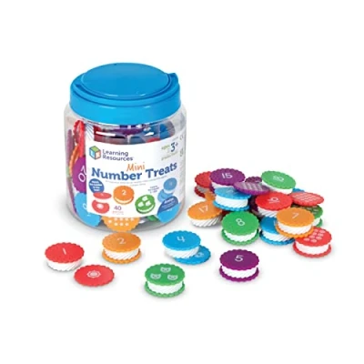 Imagen de Learning Resources Golosinas numéricas Minigalletas con números didácticos y educativos, Juguetes Montessori para niños, 3+ años, Multicolor, Talla única (LER6798)