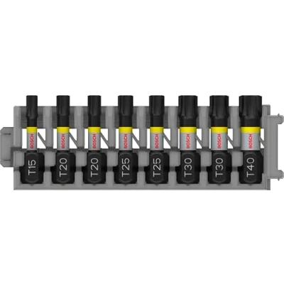 Imagen de Bosch Professional Juego de accesorios (8 piezas) destornilladores Torx (Impact Control, Pick and Click), Cranberry, T Bits Länge 25 mm