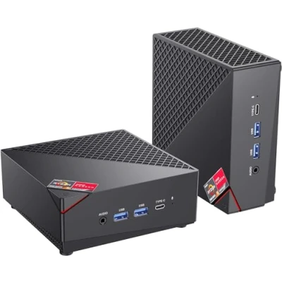 Imagen de ACEMAGICIAN AM06 Mini PC, AMD Ryzen 7 5700U (8C/16T, hasta 4,3 GHz), Ordenadores de sobremesa 32GB RAM DDR4 512GB M.2 2280 SSD, Doble Ethernet/WiFi 6,Ordenador Pequeño,PC Negocios