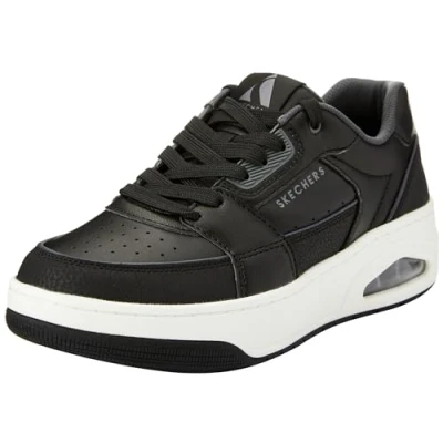 Imagen de Skechers Uno Court, Zapatillas Hombre, Cuero Negro Duraleather Ribete carbón, 41 EU
