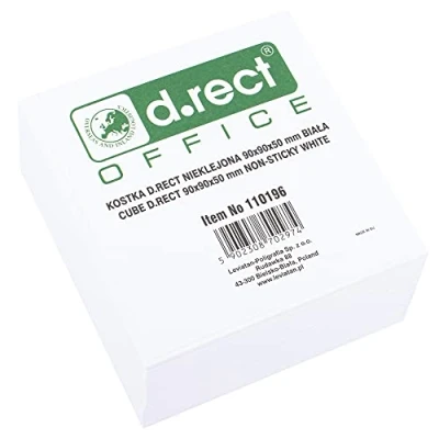 Imagen de D.RECT Papel de repuesto para bloc notas (para caja notas), 90 x 50 mm, aprox. 500 hojas, color blanco