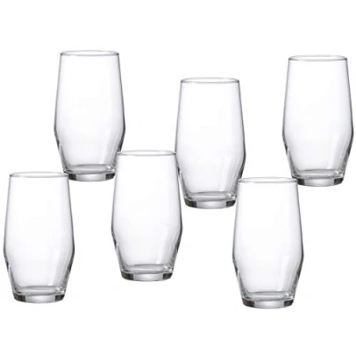 Imagen de Ritzenhoff &amp; Breker Longdrinkgläser Set Salsa, 6 Piezas, 480 ml Cada uno, Vidrio, Plata