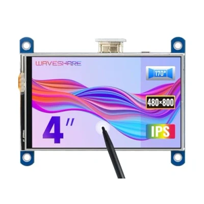 Imagen de Waveshare 4inch Display for Raspberry Pi 4 Resistive Touchscreen IPS Moitor Panel 800x480 Resolution HDMI LCD Compatible All Raspbian/Ubuntu/Kali/Retropie Drivers Provided
