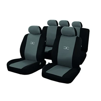 Imagen de Carfactory Fundas de asiento para coche, Universales, modelo SILVER, color gris, 9 piezas.