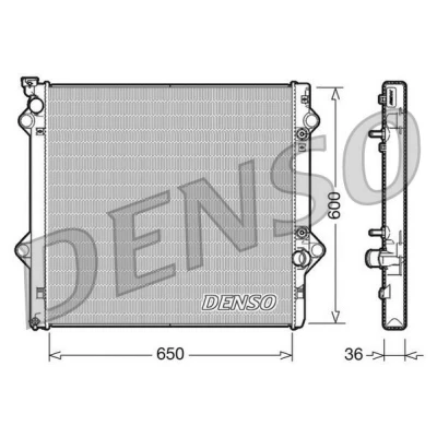 Imagen de DENSO DRM50049 Radiador, refrigeración del motor Aluminio 650 600 36 TOYOTA: Land Cruiser Prado 120
