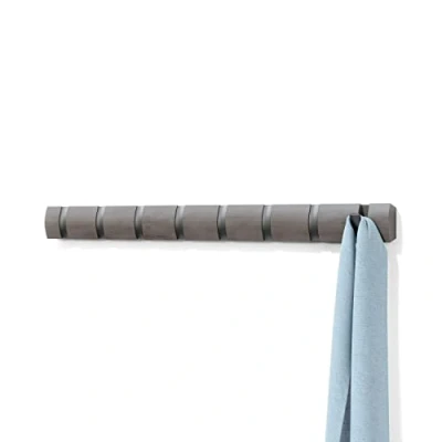 Imagen de Umbra Flip Perchero de pared con 8 ganchos extraíbles, Madera fresno, Gris/Peltre