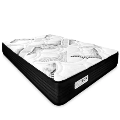 Imagen de DUÉRMETE ONLINE Colchón Viscoelástico Híbrido Eco Box con Núcleo de Muelles Ensacados, Confort Óptimo, Firmeza Intermedia, Antiácaros Antibacteriano e Hipoalergénico 135 x 190